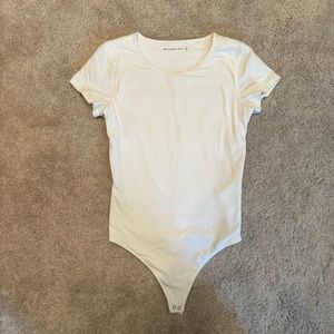 White Short Sleeve Abercrombie & Fitch Bodysuit